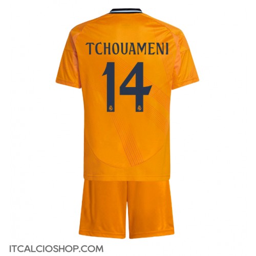 Real Madrid Aurelien Tchouameni #14 Seconda Maglia Bambino 2024-25 Manica Corta (+ Pantaloni corti)